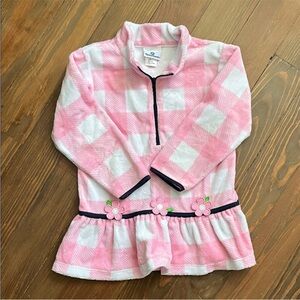 Florence Eiseman Pink Checkered Kids Sweater with Floral Accents